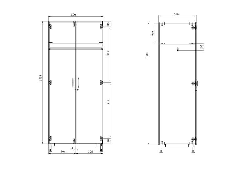 чертеж шкафа из металла