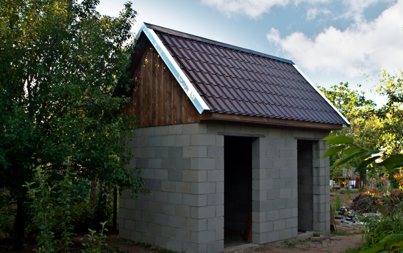 Сарай из пеноблоков