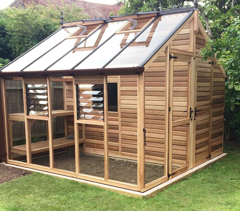 Теплица с хозблоком