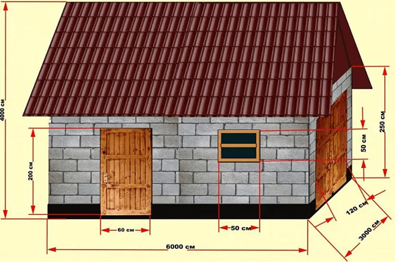 Сарай из пеноблока