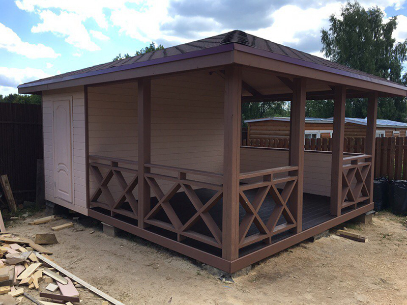 Беседка с хозблоком