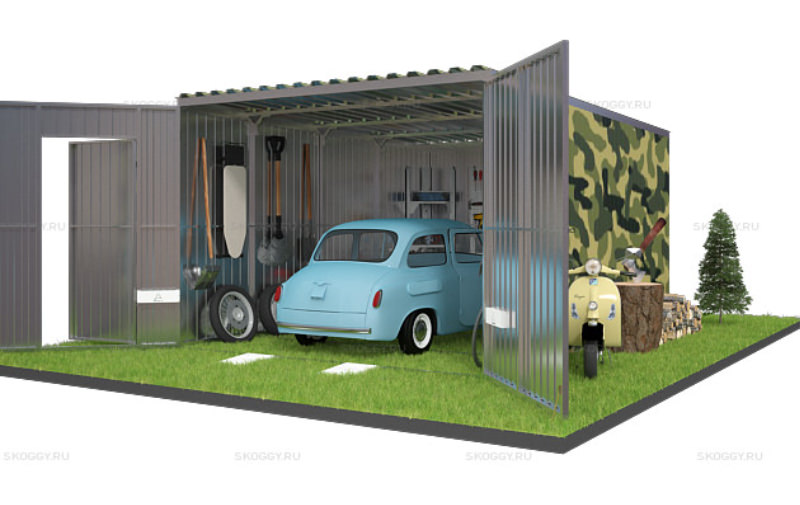 Гараж с плоской крышей