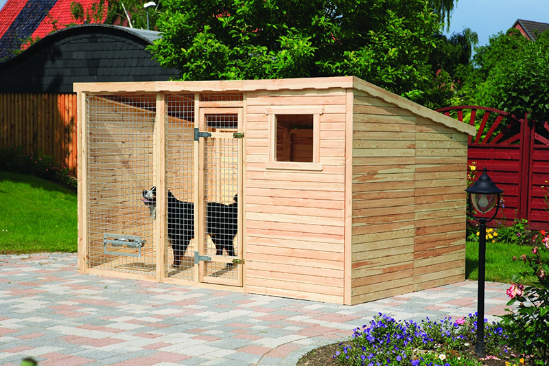 Вольер с хозблоком