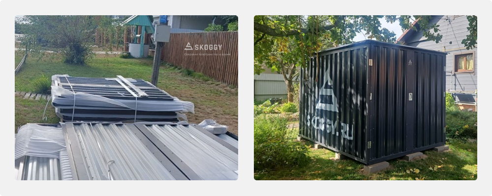 Сборно-разборный гараж SKOGGY в разобранном виде пак