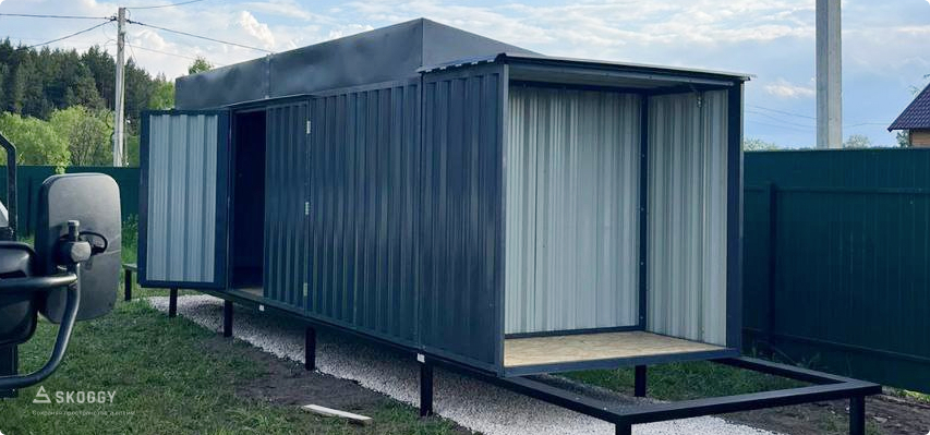 Сарай с дровником SKOGGY на сваях