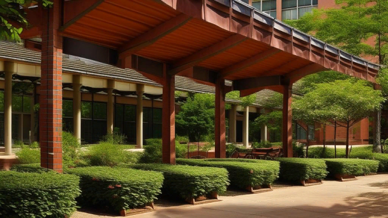 Навес на кирпичных столбах