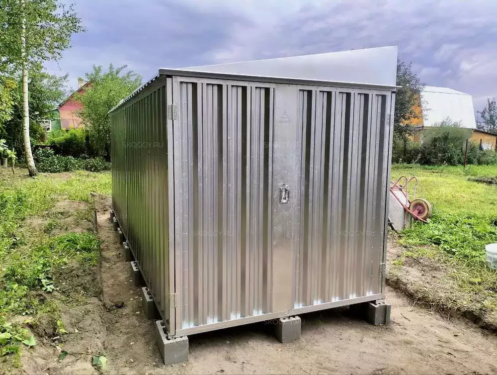 Контейнер для хранения 6 м в цинковом цвете в пос. Цюрупы, Воскресенский р-н, МО