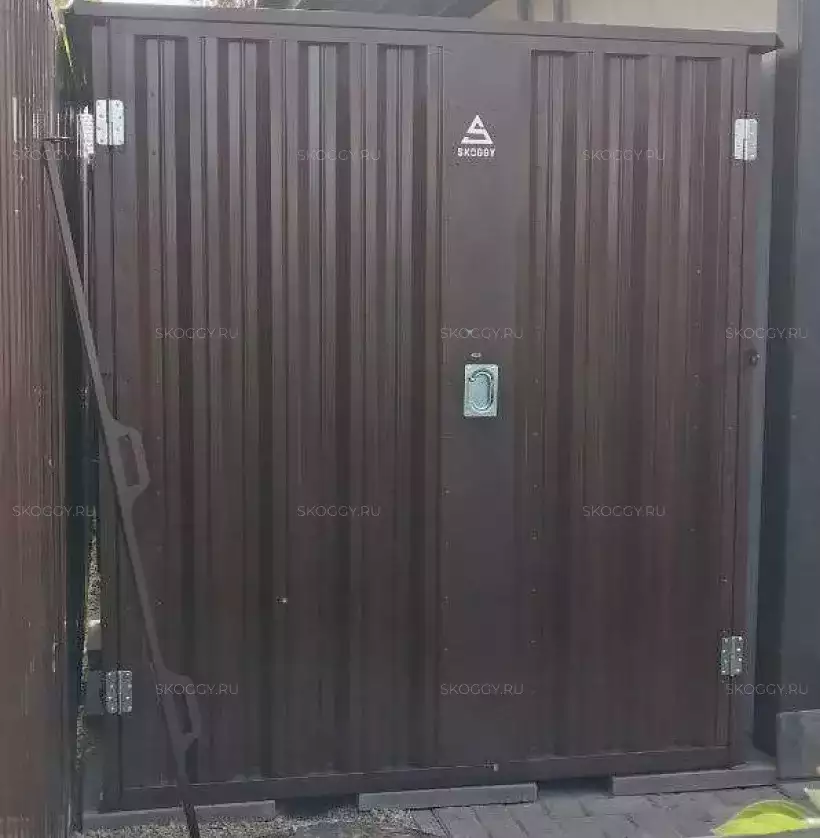 Хозблок для хранения садового инвентаря с антивандальным засовом в шоколадном цвете в дер. Благовещенское, г.о. Дмитровский, МО