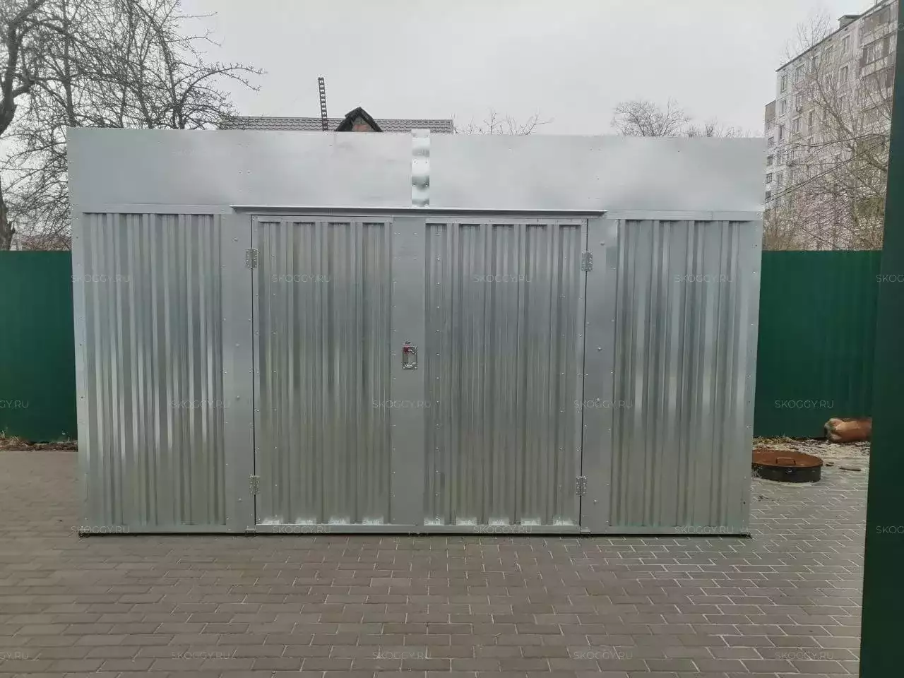 Хозблок для шин и садовой техники в цинковом цвете в СНТ Зеленый городок 1, г. Электросталь, МО