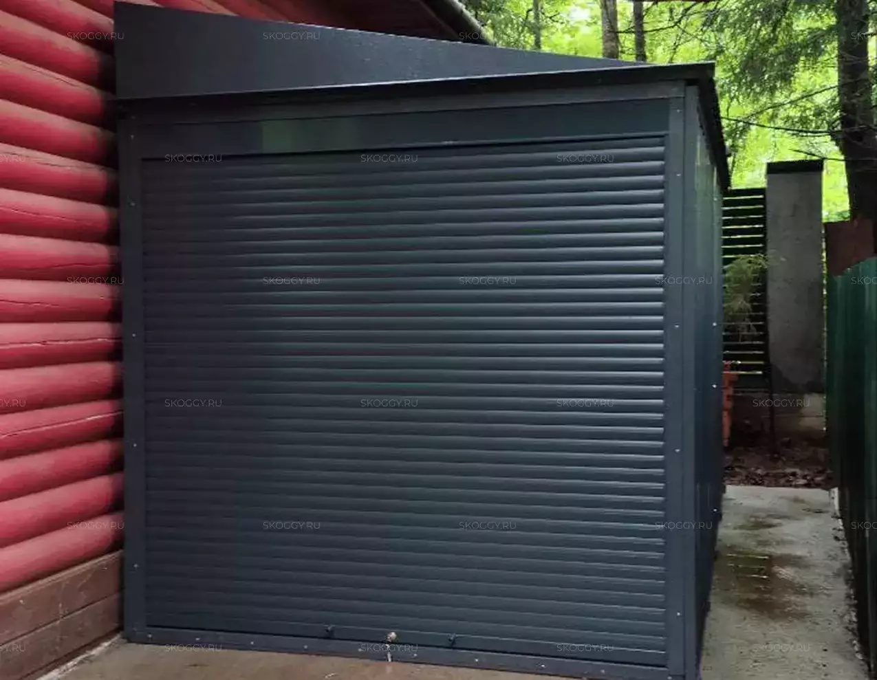 Хозблок для садовой техники, инвентаря и велосипедов в графитовом цвете в дер. Глебово, Сергиево-Посадский р-н, МО