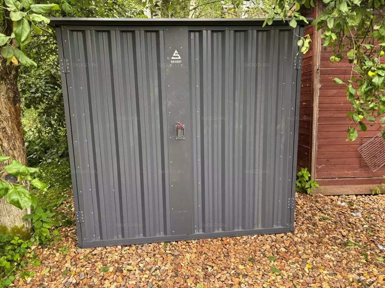Хозблок для мототехники в графитовом цвете в дер. Грибово, Пушкинский г.о, МО