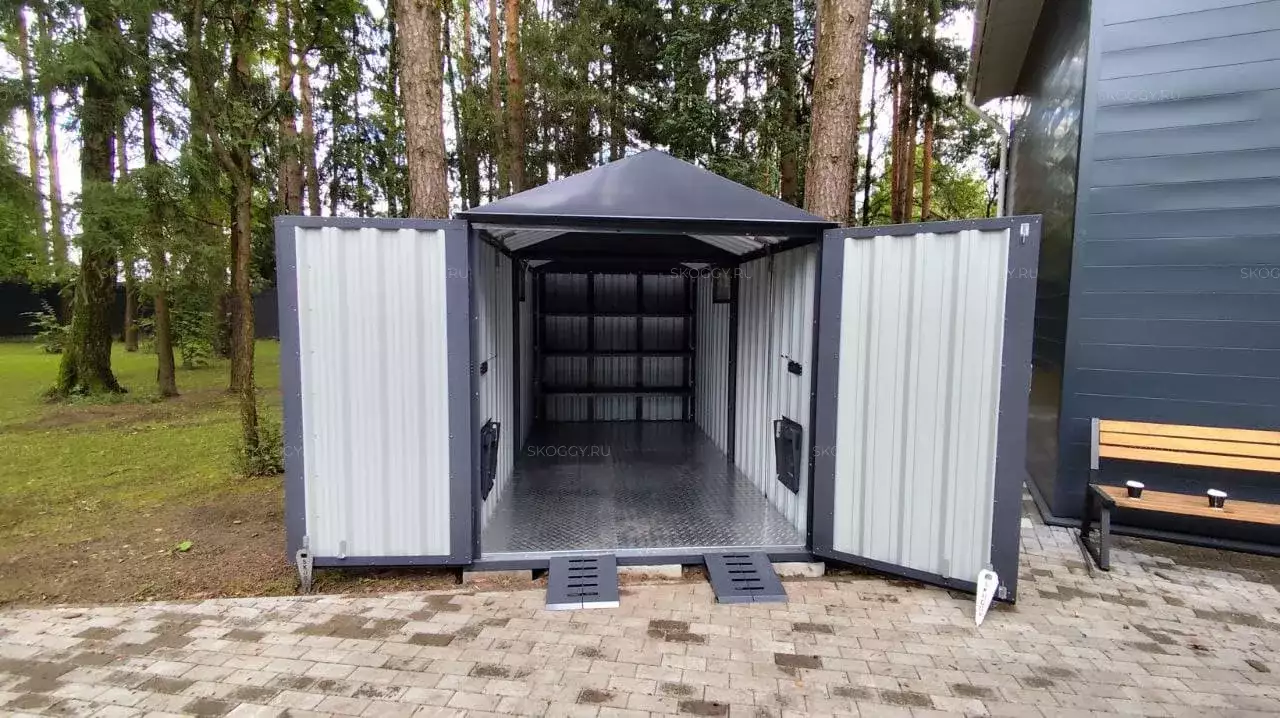 Гараж для квадроцикла в графитовом цвете в дер. Шевелкино, г.о. Щелково, МО