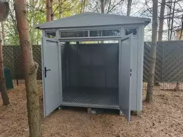 Премиум хозблок для садовой техники и инвентаря в светло-сером цвете в дер. Чиверёво, г.о. Мытищи, МО