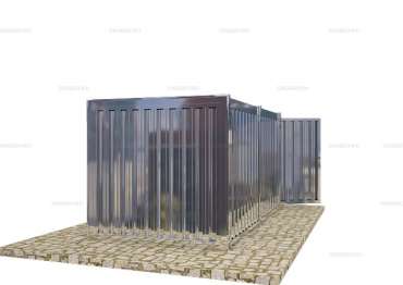 Хозблок из профлиста для дачи с Плоской Крышей Усиленный SKOGGY 4м