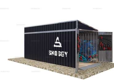 Контейнер для Снегохода с Односкатной Крышей Стандартный SKOGGY 5м