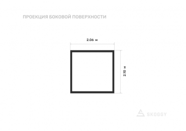 Блок контейнер усиленный 2 м с плоской крышей и торцевой дверью вид сбоку