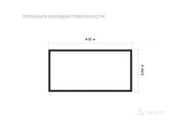 Блок контейнер металлический стандартный 4 м с плоской крышей и боковой дверью вид сбоку
