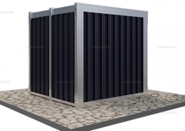 Гараж металлический с Плоской Крышей и Рольставнями Усиленный Skoggy 2м