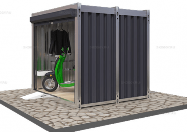 Гараж для мотоцикла с Плоской Крышей и Рольставнями Усиленный Skoggy 2м