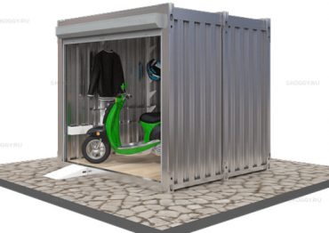 Гараж для хранения с Плоской Крышей и Рольставнями Усиленный Skoggy 2м