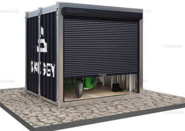 Контейнер гараж с Плоской Крышей и Рольставнями Усиленный Skoggy 2м