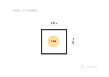 Гараж усиленный 2 м с плоской крышей и рольставнями вид сверху