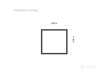 Гараж усиленный 2 м с плоской крышей и рольставнями вид с торца
