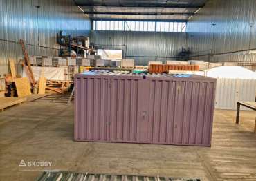 Гараж СКОГГИ сборно-разборный с плоской крышей для хранения инвентаря в СНТ "Руслан"