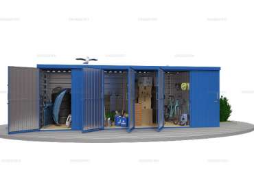 Хозблок для дачи с Плоской Крышей и Шестью Дверями 2,97м Mini SKOGGY