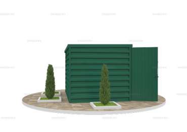 Склад металлический с Плоской Крышей и Двумя Дверями 2,97м Mini SKOGGY