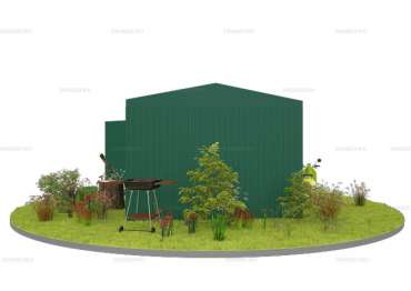 Гараж для машины с Двускатной Крышей с Воротами и Калиткой Спереди 4.7 м Mini SKOGGY