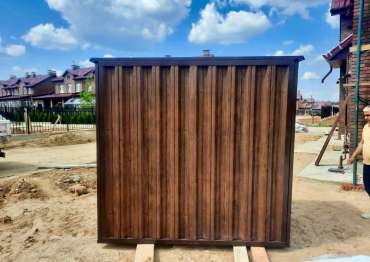 Дровница в цвете "под дерево" на участок в КП Британика, Истринский р-н, МО