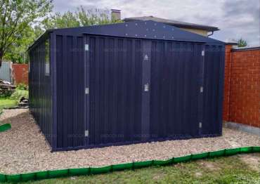 Металлический гараж разборный с увеличенной шириной SKOGGY 