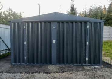 Широкий гараж в графитовом цвете на участок в дер. Селятино, г. Наро-Фоминск, МО