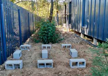 Фундамент под хозблок из бетонных блоков в мкр. Сходня, г. Химки, МО