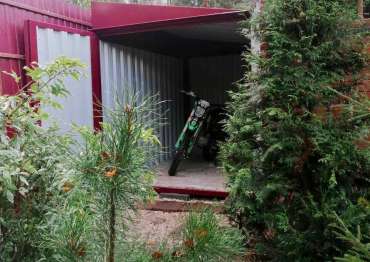 Бордовый хозблок для хранения винного цвета для заказчика в СНТ Ромашка, Петушинский р-н, Владимирская область