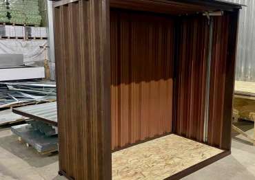 Современная дровница в стильной расцветке для заказчика в д. Романьково, Тульская область