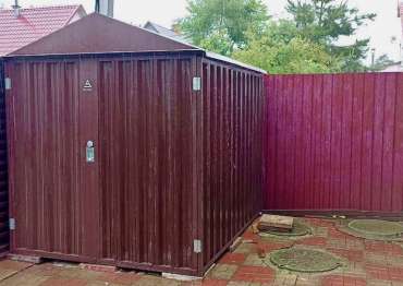 Современный хозблок для инструментов в шоколадном цвете в СНТ Желтый луг, Щелковский р-н, МО