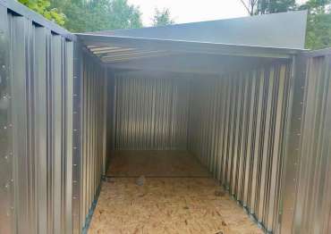 Современный хозблок для хранения в цинковом цвете в СНТ Лесное-МИД, МО