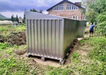 Современный контейнер для хранения 6 м в цинковом цвете в пос. Цюрупы, Воскресенский р-н, МО