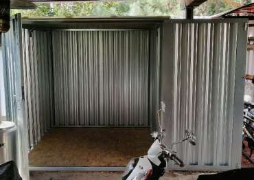 Современный контейнер для хранения мотороллера и садовых вещей в цинковом цвете в СТ Сказка, г. Чехов, МО