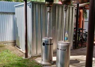 Вместительный контейнер для хранения мотороллера и садовых вещей в цинковом цвете в СТ Сказка, г. Чехов, МО