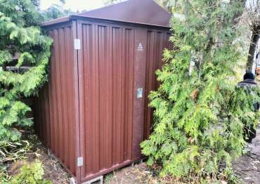 Два инновационных хозблока для стройматериалов и инвентаря в шоколадном цвете в дер. Дунино, Одинцовский р-н, МО