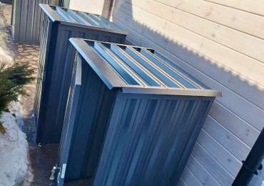 Современный комплект: 4 мини хозблока и 2 дровницы в графитовом цвете в дер. Нововолково, Рузский р-н, МО