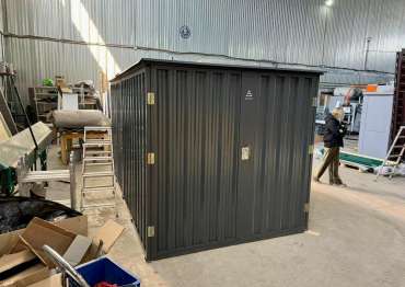 Стильный хозблок для хранения садового инвентаря в брутальном графитовом цвете в дер. Острожки, г.о. Домодедово, МО