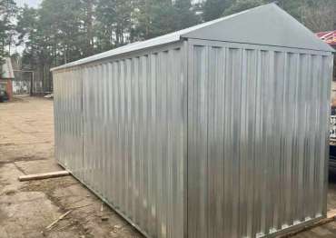Стильный контейнер для хранения с двускатной крышей в цинковом цвете на территорию аэродрома, г. Жуковский, МО