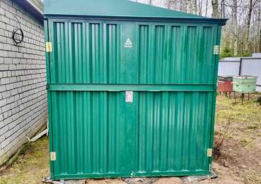 Эргономичный хозблок для хранения садового инвентаря в зеленом цвете в дер. Глазово, Тверская область 