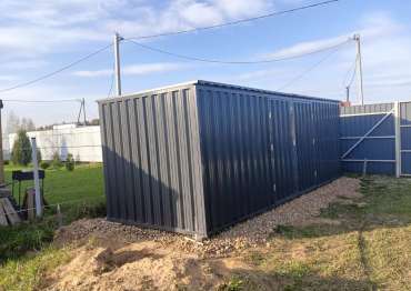 Надежный контейнер для хранения садовой техники в графитовом цвете в дер. Дерново, Можаский р-н, МО