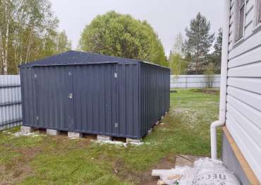 Надежный хозблок для прицепа и садовых качелей в графитовом цвете в СТ Сирень, Сергиево-Посадский р-н, МО