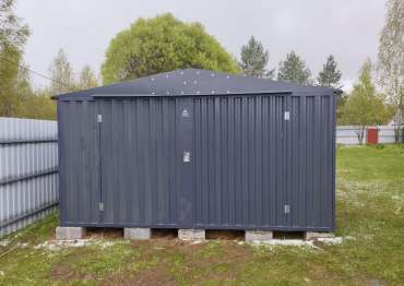 Легковозводимый хозблок для прицепа и садовых качелей в графитовом цвете в СТ Сирень, Сергиево-Посадский р-н, МО